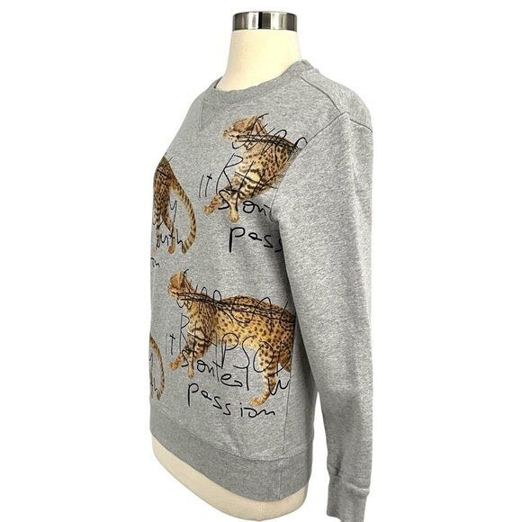 Antony Morato Surreal Rhapsody Sweatshirt Gray Jungle Cat Leopard Size S Unisex - Picture 3 of 8